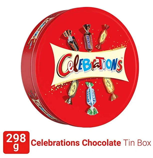 Celebrations Valentines Day Assorted Chocolate Gift Pack Tin Box 298.2g