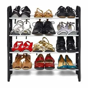 Ebee Plastic 4 Tier Shoe Rack Black Rs 267 amazon dealnloot