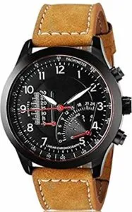 HARMI CREATIVE Analogue Curren Black Dial Brown Rs 99 amazon dealnloot