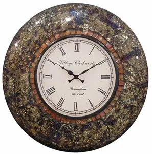 RoyalsCart Glass Mosaic Analog Wall Clock Multicolor Rs 415 amazon dealnloot