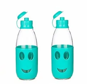 SignoraWare Smile Glass Water Bottle 1 Litre Rs 260 amazon dealnloot