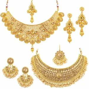 Sukkhi Jewellery Set for Women Golden CB73381 Rs 269 amazon dealnloot