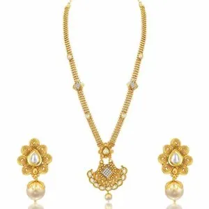 Sukkhi Jewellery Sets for Women Golden 3291NGLDPP1750 Rs 199 amazon dealnloot