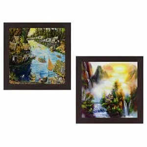 Wens Sunset with Lake View Wall Hanging Rs 116 amazon dealnloot