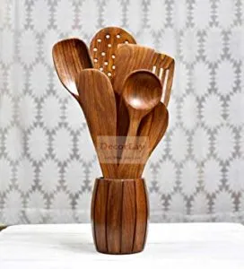 Decorlay Natural Serving and Cooking Spoon Set Rs 189 amazon dealnloot