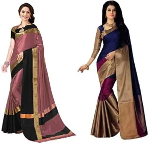 GoSriKi cotton with blouse piece Saree Pack Rs 187 amazon dealnloot