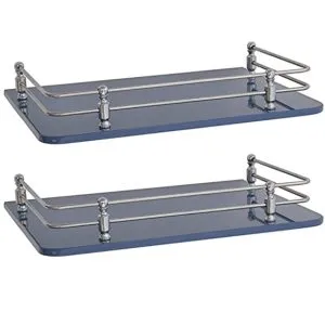 Klaxon Glass Front Glass Shelf Set Blue Rs 524 amazon dealnloot