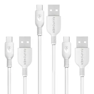 RAVPower 3 Pack 3ftx2 6ft Micro USB Rs 279 amazon dealnloot