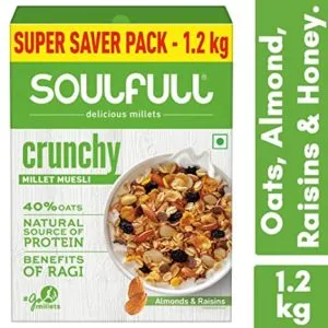 Soulfull Millet Muesli Crunchy Contains Almonds Raisins Rs 549 amazon dealnloot
