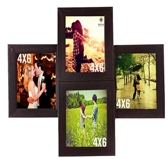 WENS 4-Picture MDF Photo Frame (16 inch x 16 inch, Brown, WSF-4068)