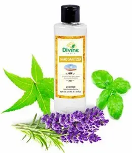 Divine India Hand Sanitiser 210 ml Enriched with Neem, Basil Extracts & Lavender Oil