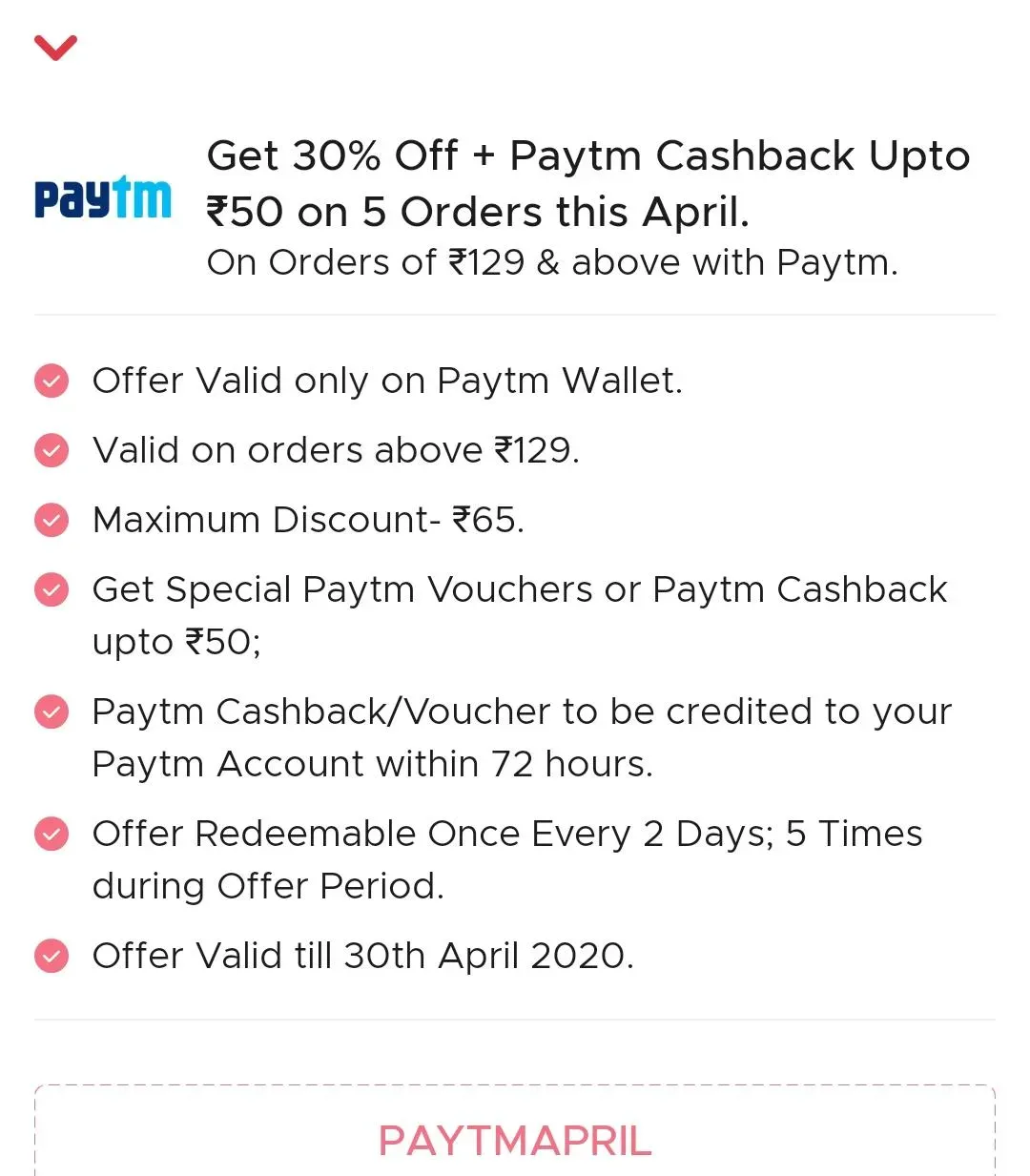 zomato paytm code