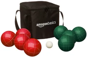 AmazonBasics Bocce Ball Set with Soft Carry Case