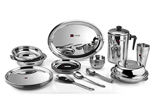 Butterfly Stainless Steel Dinner Set - 12 Pieces, Silver