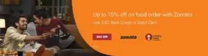 Get up to 15% off on Food Order with Zomato