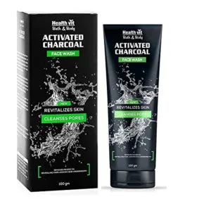 Healthvit Activated Charcoal Facewash 100g Rs 60 amazon dealnloot