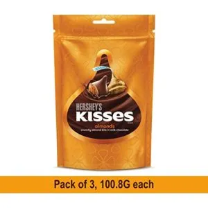 Kisses Hershey s Kisses Almonds Chocolate Pouch Rs 252 amazon dealnloot