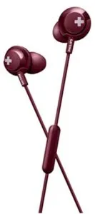 Philips Bass+ SHE4305 Headphones with Mic (Red)