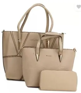 Women Beige Shoulder Bag  (Pack of: 3)