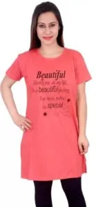 AG Fashions  Typography Women Round Neck Orange T-Shirt