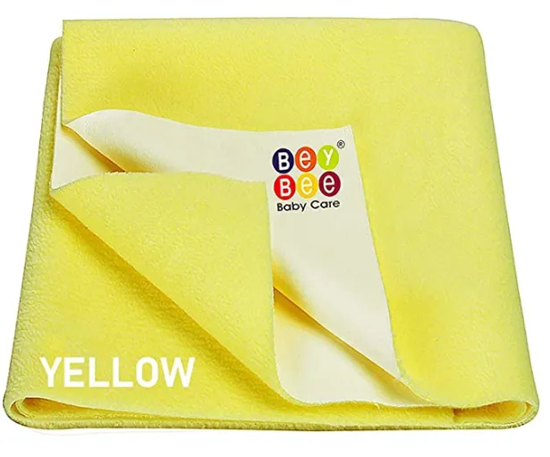 Bey Bee Quick Dry Baby Bed Protector Waterproof Sheet (Large, Yellow)