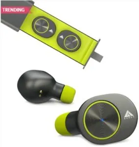 Boult Unisex Fluorescent Green & Grey TwinPods True Wireless HD Earbuds with Mic