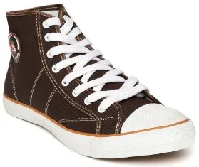 Duke Men Coffee Brown Solid Mid-Top Sneakers