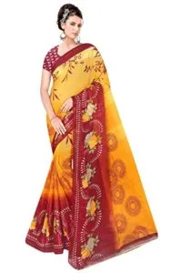 E Shop Online Women s Georgette Saree Rs 199 amazon dealnloot