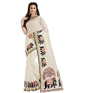 GoSriKi Art Silk with Blouse Piece Saree Rs 183 amazon dealnloot