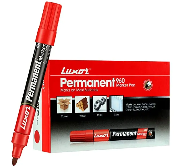 Luxor 960 Permanent Marker - Red - Box of 10