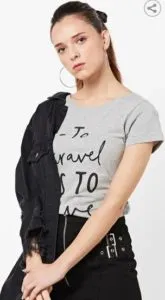 ONLY Crew-Neck T-shirt with Typography