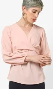 OXOLLOXO Wrap Top with Back Tie-Up