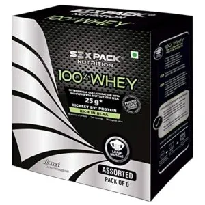 Six Pack Nutrition 100 Whey Protein Concentrate Rs 199 amazon dealnloot