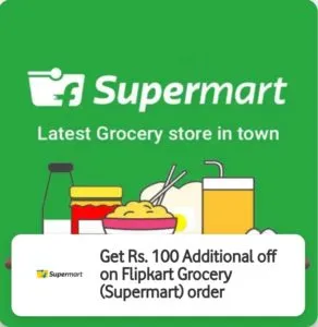Rs 100 additional off on Flipkart Supermart