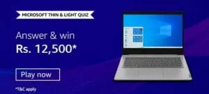 Amazon Microsoft Thin & Light Quiz Answers
