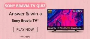 Amazon Sony Bravia TV Quiz Answers Win Bravia TV