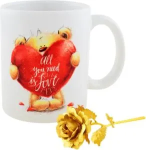 Archies Mug Artificial Flower Gift Set Rs 119 flipkart dealnloot