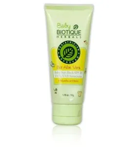 Biotique Aloe Vera Baby Sun Block SPF Rs 98 amazon dealnloot