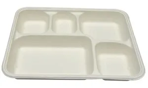 Ezee 5 Compartment Bagasse Food Tray 10 Rs 106 amazon dealnloot