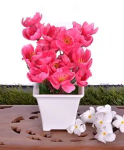 Pindia Artificial Dark Pink Flower Plant with Rs 152 amazon dealnloot