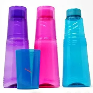 Water Bottle with Glass Lightweight 3pc Set Rs 99 amazon dealnloot