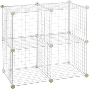 AmazonBasics Metallic 4 Cube Wire Storage Shelves Rs 1449 amazon dealnloot