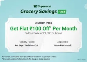 Grocery Savings Pass 3 Months E Mail Rs 11 flipkart dealnloot