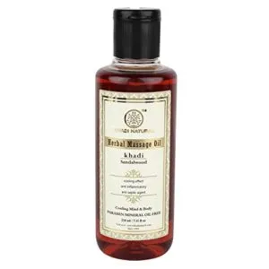 Khadi Natural Ayurvedic Sandalwood Massage Oil Paraben Rs 140 amazon dealnloot
