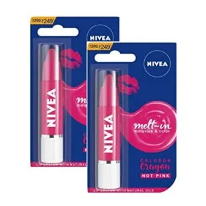 NIVEA Coloron Lip Crayon Hot Pink 3 Rs 199 amazon dealnloot