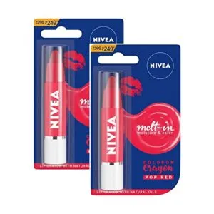 Nivea Coloron Lip Crayon Pop Red 3 Rs 187 amazon dealnloot