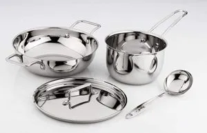 Pigeon Estilo Stainless Steel Cookware Set 5 Rs 449 amazon dealnloot