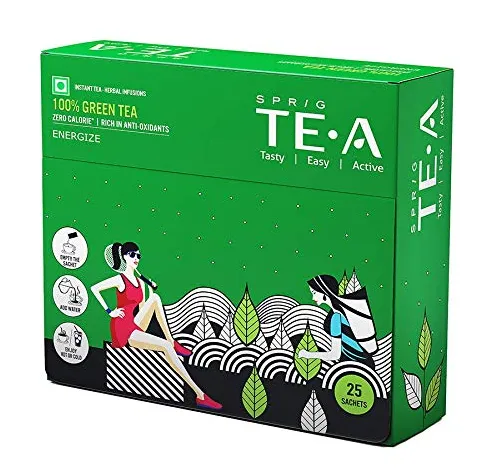 SPRIG TE.A 100% Green Tea, 12 g (Pack of 25)