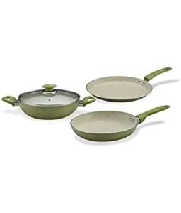 Alda Marble Green Non Stick Cookware 4 Rs 1995 amazon dealnloot