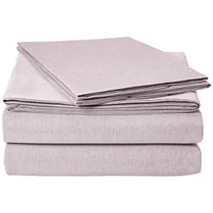 AmazonBasics Chambray Sheet Set Queen Purple Dusk Rs 529 amazon dealnloot